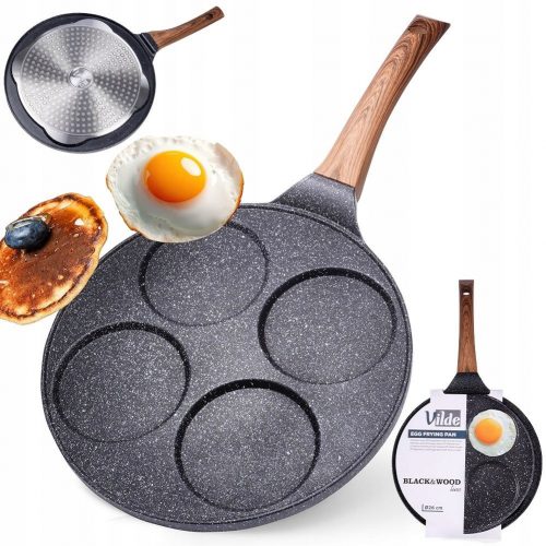  Tigaie Vilde Black & Wood pentru oua si clatite, 26 cm, granit