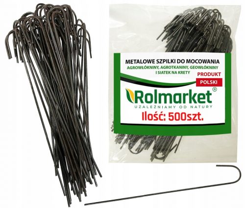 Pilon pentru prinderea agrotextilului - Stilete metalice Rolmarket 25 cm argintiu 500 buc.