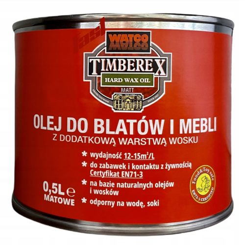  Timberex Hard-Wax Oil pentru blaturi si mobilier 500 ml mat