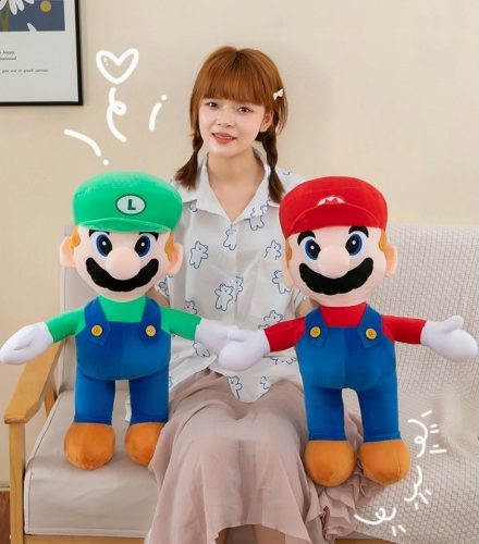  SET 2x MEGA MARI SUPER MARIO LUIGI URSSUL DE PELUCI URSSUL DE 60cm