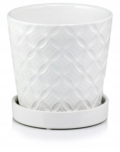  Ghiveci Polnix 15 cm x 15 x 15 cm diametru 15 cm ceramica alba