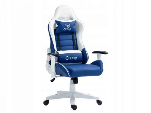  Scaun gaming COBRA Rebel CR204 Albastru și alb