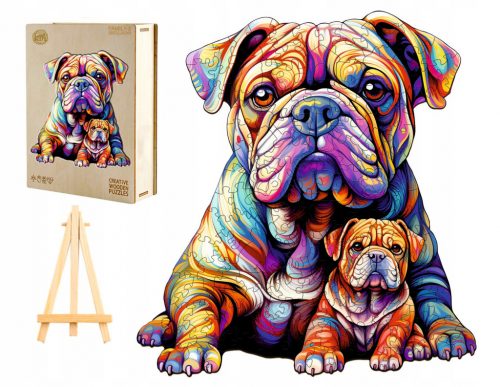  Pasjo24 puzzle din lemn 240 de piese PUZZLE MARE DIN LEMN 300 de piese BULLDOG ENGLISH ÎN CUTIE DE LEMN puzzle din lemn K520