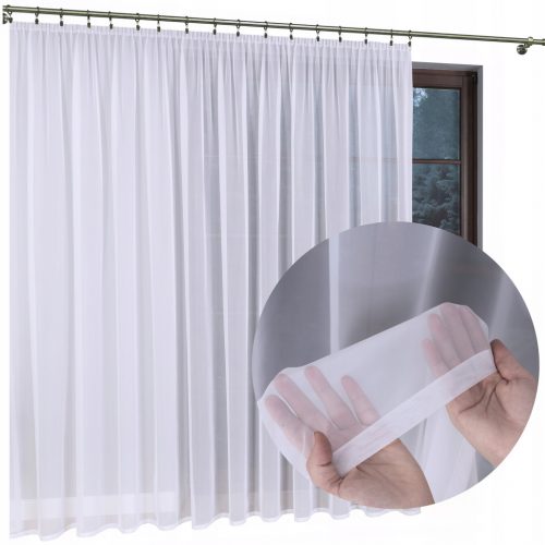  PERDEA PREGATA, VOIL, PERDEA ALBA pe BANDA, TUNEL BRASTE PENTRU SUFRAFARE 450x230 cm