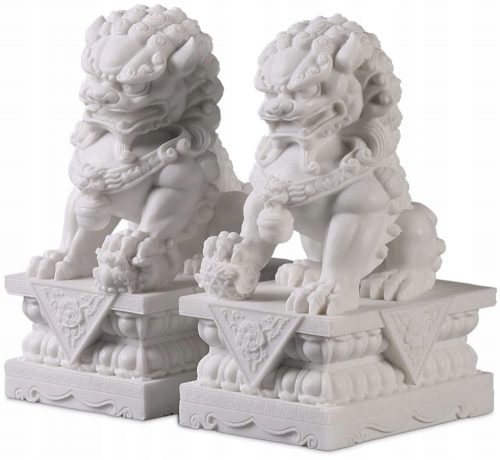 FIGURINE FIGURINE LEUL CHINEZAN CAINE FOO STATUETA SCULPTURA SET DE 2 DECORATII