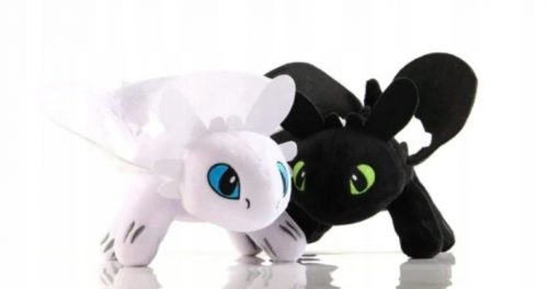  SET MASCOTA 2X NIGHT FURY ȘI WHITE FURY 30CM CUM îți dresezi dragonul DRAGONUL