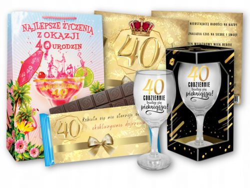  Set cadou pentru 40 de ani de naștere pentru o femeie, pahar de ANIMER, ACCESORII