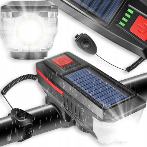  Iluminat pentru biciclete LTC LAMPĂ SOLAR BICICLETA POWERFUL LOUD BELL Baterie de 1000 lm