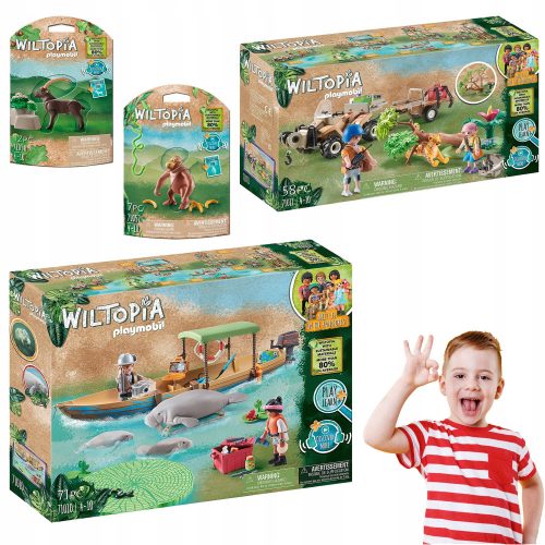  PLAYMOBIL WILTOPIA SET DE CALATORIE MANATEE + QUAD DE SALVARE + 2 FIGURINE