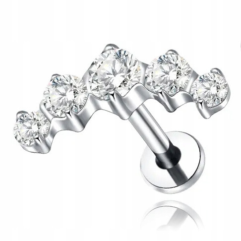  CERCEL HELIX LABRET ARGINT ZIRCONIA TITANIUM 1.2/6