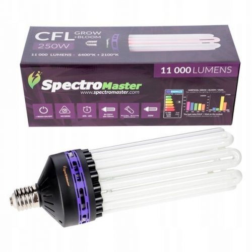  Bec Spectromaster 250 W CFL pentru cultivarea plantelor