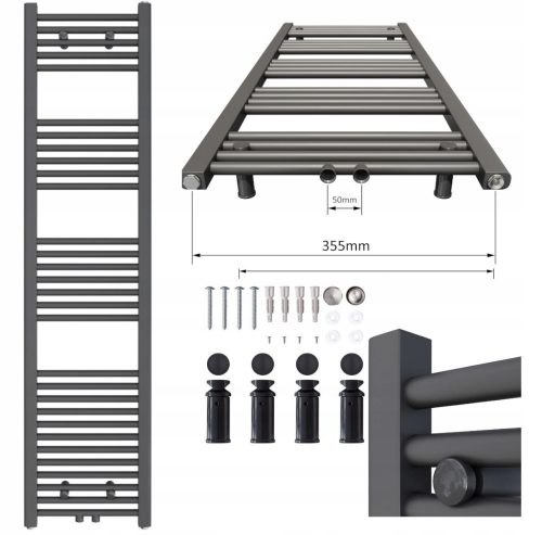 Radiator baie cu apa Aquabad 529 W 400 x 1600 mm antracit, negru, gri