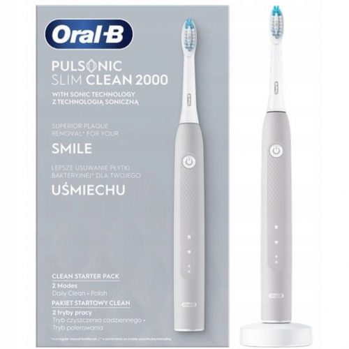 Periuta de dinti electrica Oral-B Pulsonic Slim Clean 2000, gri