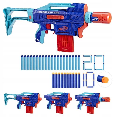  NERF ELITE 2.0 RIFLE GUN STORMCHARGE WILD EDITION SET + AROTS + Gun Waffle Darts pentru Nerf pentru Nerf N-strike Elite Darts pentru Nerf 10