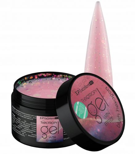  Excelent PRO Gel cu particule Thixo Gel cu efect Blush Hexagon 15g