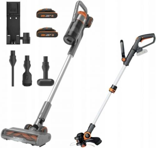  Worx Set WX038 Aspirator vertical + Trimmer baterie WG163E.9