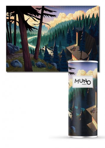  Muno Puzzle 2000 el "Forest Retreat" de Michał Adamiec tub decorativ