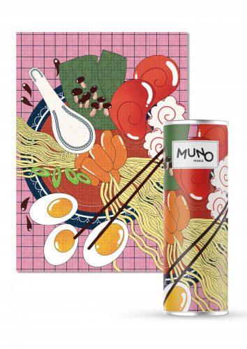  Muno Puzzle 1000 piese „Bowl Ramen” de Ewela Grygiel tub decorativ