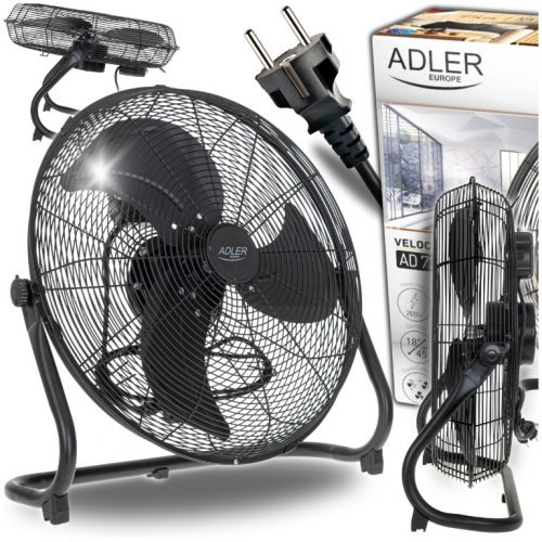  Ventilator de podea ADLER EUROPE Circulator de aer, ventilator 45cm, 200W negru