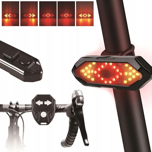  LAMPĂ SPATE BICICLETA, SEMNALIZARE BICICLETA, SEMNALIZARE USB + TELECOMANĂ