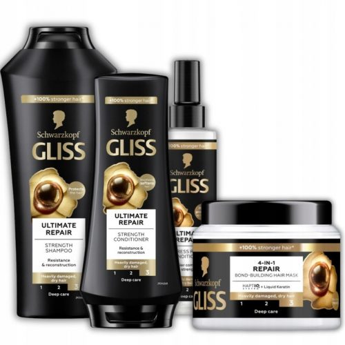  Gliss Ultimate Repair Shampoo Mask Balsam pentru păr foarte deteriorat