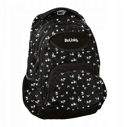  Rucsac scolar multicompartiment BeUniq, negru, multicolor, 21 ani