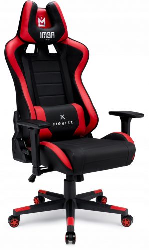  Scaun IMBA Scaun gaming Fighter, piele ecologica neagra si rosie