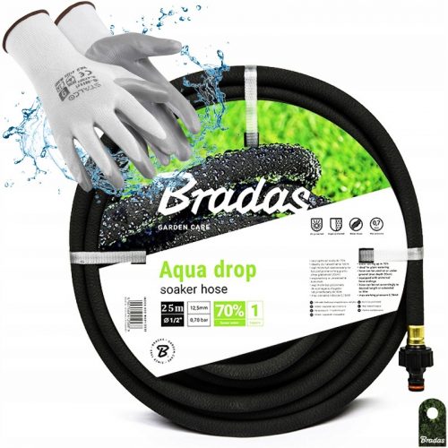  Bradas Aqua Drop furtun de picurare 25 m + mănuși Stalco 47359 mărimea 10 - XL 1 pereche