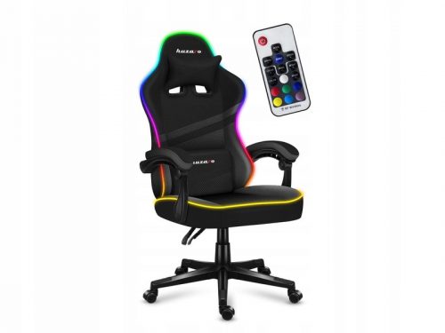  Scaun gaming Huzaro Force 4.4 RGB BLACK, material negru