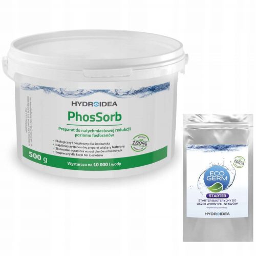  HYDROIDEA PhosSorb liant fosfat 500g + Starter bacterian Hydroidea EcoGerm 10100 100g