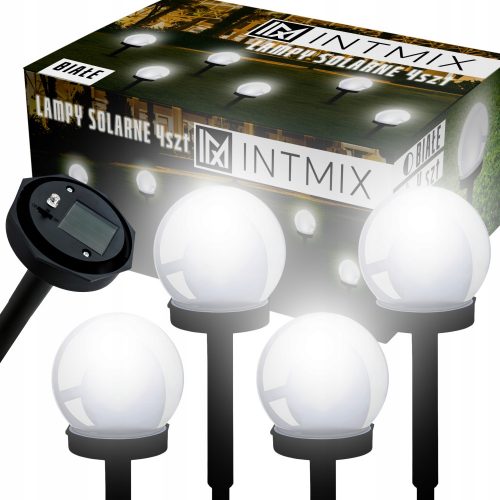  Lampa solara incorporata INTMIX, alba, 34 cm, 4 buc.