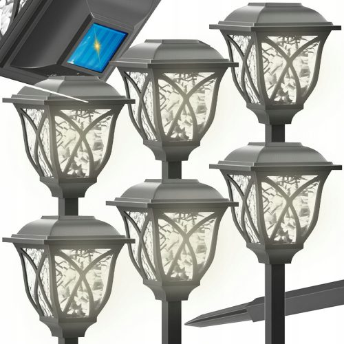  Lampa solara Briix, neagra, 45 cm, 6 buc.