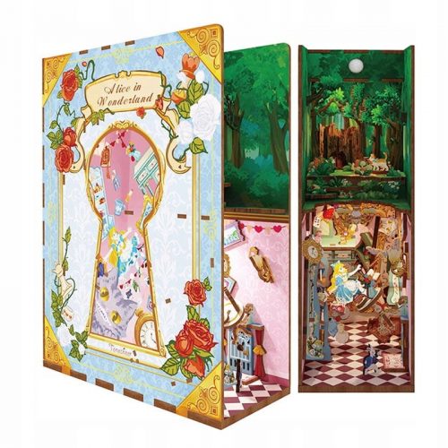  Model pliabil din lemn 3D Book Nook - Alice in Wonderland