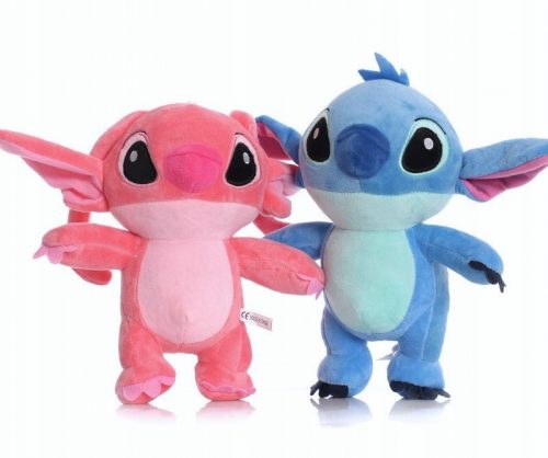  SET 2x JUCĂRIE DE PLUȘ STICH+ ANGEL CUDDLE BEDDY BARD FIGURA 25cm