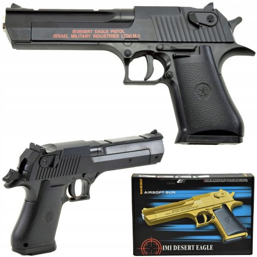  METAL BB GUN REPLICA DESERT EAGLE SOLID HEAVY ASG AIRSOFT + Carte de autocolante, benzi desenate Shop_lolki