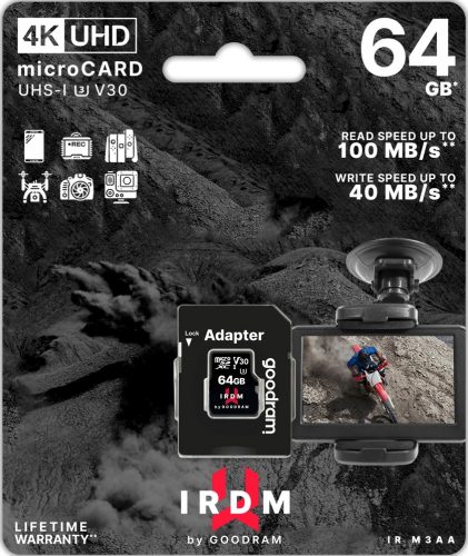  Card de memorie microSD GOODRAM IRDM 64GB + adaptor