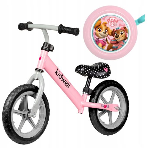  Bicicletă de echilibru Kidwell Rebel 12" roz + clopot mecanic Nickelodeon PAW PATROL Fete 55 mm