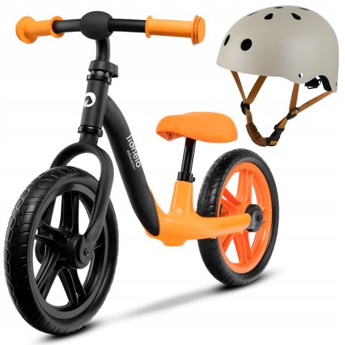  Bicicletă de echilibru Lionelo Alex 12" Negru, Portocaliu + Cască pentru copii pentru bicicleta scuter mărimea S 50-56cm de la 3 ani Casca Lionelo