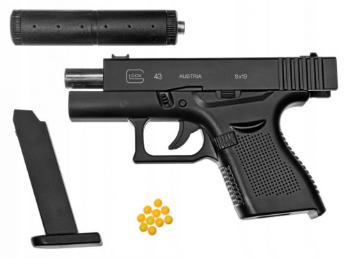 Pistol cu arc metalic cu amortizor Glock pentru copii