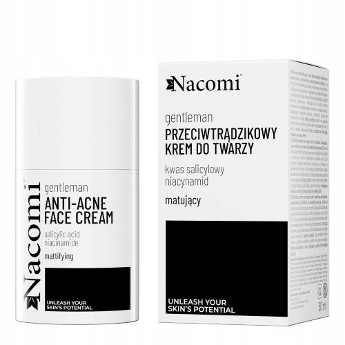  NACOMI Gentleman Crema de fata matifianta pentru ten predispus la acnee, 50ml