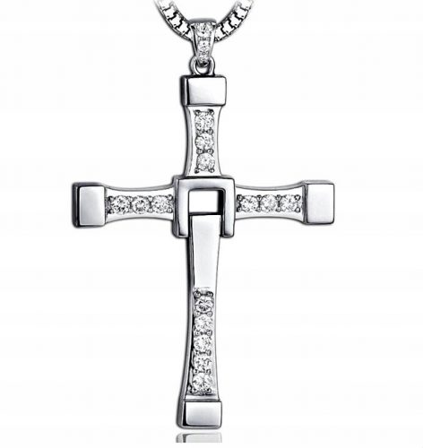  Colier CROSS VIN DIESEL TORETTO 18K SILVER STEEL