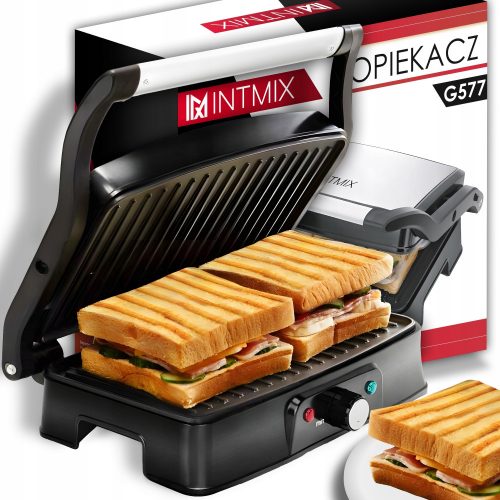  Contact, panini, pliabil, grătar electric tradițional INTMIX Grill Toaster Toaster 3in1 Electric negru 2400 W