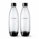  Set sticle pentru gaz SodaStream Fuse, negru, 1 l, 2 buc.