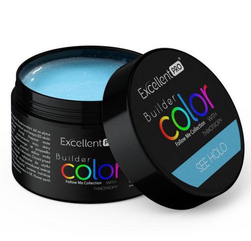  EXCELLENT PRO BUILDER GEL COLOR BUILDING GEL ALBASTRU VEZI HOLO 30 g