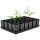  24× ghiveci DonKwiat 9 cm x 9 x 14 cm diametru 9 cm plastic negru + suport pentru ghiveci GardenPlus + plastic 60 cm