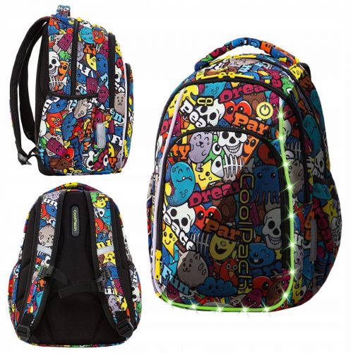  Rucsac scoala multicompartiment CoolPack, negru, multicolor, 19 ani