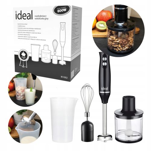  Blender de mână Ideal IK1002 800 W, negru