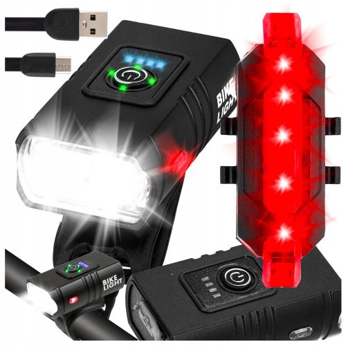  LAMPA BICICLETA Suport cu LED fata spate Set de lumini USB pentru bicicleta