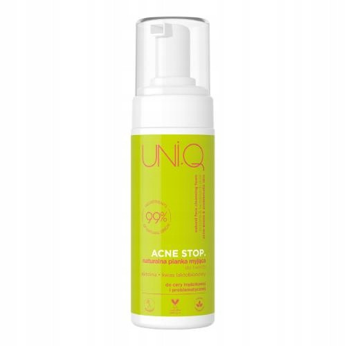  4ORGANIC UNI.Q ACNE STOP. Spumă naturală de curățare a feței, 150 ml