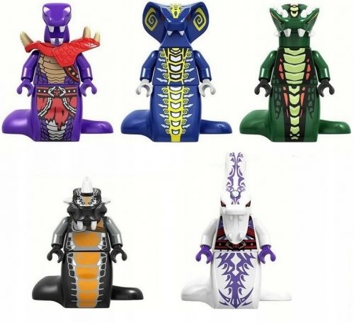  BLOCURI SET 5 FIGURINETE ȘARPE ȘARPE PYTHOR SKALES ACIDICUS NINJA